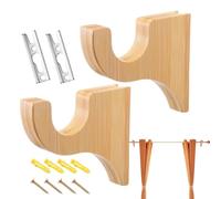 Générique Vorhangstangenhalterung - Holzfenster Hardware Aufhänger 2 Stück, Gardinenstangen Halterungen,für Wohnung Zimmer Schlafzimmer Kleiderschrank Dusche Decke Wand