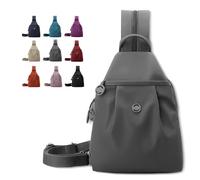Générique Vovtva Street Lite Chic Versatile Travel Bag, Adjustable Multi-Compartment Double Zipper Large Capacity Backpack (gray)