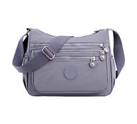 Générique Voyageur Sans Bagage Jean à bandoulière Sac de en nylon Sac décontracté Ensemble De Cosmétiques En Cuir (Grey, One Size)