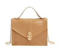 Générique Voyageur Sans Bagage Jean Mesdames moraillon chaîne petit sac carré sac à bandoulière sac messager sac à main Porte-monnaie Petit (Beige, One Size)