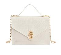 Générique Voyageur Sans Bagage Jean Mesdames moraillon chaîne petit sac carré sac à bandoulière sac messager sac à main Porte-monnaie Petit (White, One Size)