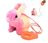 Générique Walking Bunny Toy - Animated Plush Stuffed Animal | Interactive Electronic Robot Rabbit with Sounds and Rope, Crystal Yarn Soft Toy for Kids Birthday Gift and Fun Imaginative Playtime