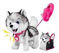 Générique Walking Dog Toy, Soothing Interactive Plush, 6.3x4.33x9.45IN Electronic Robot Pet with AA Battery Operated Feature, Kids Toys, Walking Dog Toys with Soft Plush Build, Toy for Boys Girls