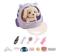 Générique Walking Puppy Toy, Plush Electronic Dog Toy, Electric Plush Puppy Toy, Puppy Toy with Pet Backpack, Simulation Electric Plush Puppy with Feeding Deluxe Kit, for Age 3-8 Children Toys