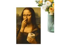 Générique Wall Art - Humorous Pinching Nose Poster, Quirky Bathroom Decor, Unframed Canvas Print, Funny Restroom Picture | Whimsical Hanging Sign, Home Decoration For Apartment, Hotel, Dormitory