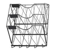 Générique Wall Book Rack, Key Hook Shelf, 12.6x3.94x13.78 inches Entryway Organizer, Space-Saving Display Mount, Multi-Purpose Storage Solution, Wood and Metal Combo for Nursery Garage Door