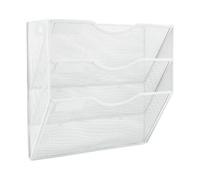 Générique Wall File Organizer 3-Tier Metal Rack | Tray Storage Box Sorter Divider For Office Wall, Desk, Desktop, Cubicle, Home, Classroom, Teacher, Door, Bathroom Organization