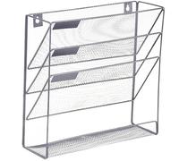 Générique Wall File Organizer - 4 Tier File Storage Rack, Space Saving Letter Size Wall Mount Organizer for Office, Metal Document Holder with Open Mesh Design for Mail Paper Documents