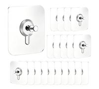 Générique Wall Hangers Without Nails - 20 Pieces Heavy Duty No Drill Hooks | Adhesive Waterproof Hanger Pack For Kitchen Tiles Glass Brick Concrete | Outdoor Bathroom Art Banner Block Photo Mounts