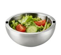 Générique Wall Insulated Salad Bowl - Thermal Serving Dish For Hot Cold Food | Vacuum Temperature Control Mixing Bowl For Family Gatherings & Picnics | Heavy Duty Polished Metal Party Bowls