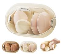 Générique Wall Mount Makeup Organizer with Dustproof Clear Lid, Clear Lid Cosmetic Display Cases, Built-In Drain Holes, for Home Kitchen Bathroom Vanity Skincare Products (Beige,#1PCS)