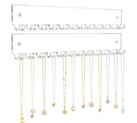 Générique Wall Mount Necklace Hanger, 2X Wall Necklace Acrylic Holder, Jewelry Display Hooks, 12 Hooks For Bangles, Bracelets, Rings, Clear Organizer For Bedroom, Bathroom