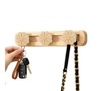 Générique Wall Mounted Coat Rack - Wooden Hook Organizer for Entryway Storage | Solid Wood Base with Sliding Metal Hooks, Space Saving Hanging System, Jacket Towel Bag Holder for Home Door Use