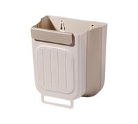 Générique Wall Mounted Folding Trash Can 11L | PP, 27.5x25x16cm, 600g | Hanging Garbage Bin For Cabinet, Bathroom, Bedroom & Camping Sink | Indoor Compost Bucket (Fits Doors Under 1 Inch)
