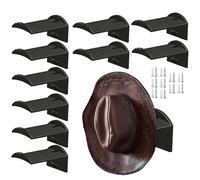 Générique Wall-Mounted Hat Rack, 10 Adhesive Cap Hooks, Organizer for Entryway Bedroom Closet Garage Doorway, Easy to Install Storage Solution for Hats Scarves Coats and Accessories