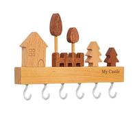 Générique Wall Mounted Key Racks | Wood Towels Hooks for Wall,Decorative Robe Hooks Hanger for Lobby, Bedroom, Kitchen, Bathroom, Toilet, Apartment