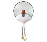 Générique Wall Mounted Pot Lid Holder - No Drill ABS Kitchen Organizer With Removable Drip Tray Hooks 9.4x20.7x23.5cm Storage Rack For Pot Lids Cutting Boards Peelers - Space Saving Accessory