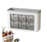 Générique Wall-mounted salt jar - jar kitchen | Storage box for paprika, sugar, pepper Ajinomoтo | No-punch organizer with multiple compartments | Suitable for kitchen, household, restaurant