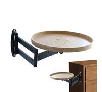 Générique Wall Mounted Table, Folding Round Table, Space Saving Retractable Desk, Adjustable Detachable Floating Workstation, Sturdy Wooden, Metal Stand, 16.93inches