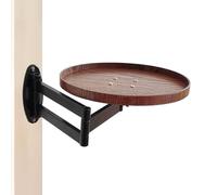 Générique Wall Mounted Table, Folding Round Table, Space Saving Retractable Desk, Adjustable Detachable Floating Workstation, Sturdy Wooden, Metal Stand, 16.93inches
