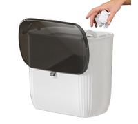 Générique Wall Mounted Trash Can - Large Capacity for Space-Saving Organization, Easy Accessibility with Swing Lid, Rust-Resistant for Bathroom, Kitchen, Office, Rooms, Compact Design, 10 x inches