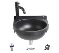 Générique Wall Mounted Wash Basin - Contemporary Semi Circle Sink for Vanity Areas | Durable Ceramic Construction with Sl inish Ergonomic Curved Design & Style for Homes, Hotels, Cafes