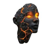 Générique Wall Sconce - Resin 20x15cm | 3D Volcano Illusion LED Wall Lamp | Gothic Indoor Ornament | Decorative LED Sculpture For Living Room Bedroom Dining Room Cafe Nursing Use
