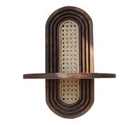 Générique Wall Shelf Rattan, Boho Wall Mount Rack, Bohemian Floating Organizer, 14.57x11.81 inches, Ideal for Home Decoration, Study Room, Living Rooms, Garden, Bedroom, Apartment
