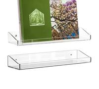 Générique Wall Shelves for Room - Floating Storage Rack for Home Decoration | Solid Wood with Metal Bracket, Space Saving Display Organizer for Books Plants Photo Frame 15.2x4.2x2 in