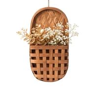 Générique Wall Storage Basket - Charming Design Wooden Woven Mail Holder