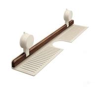 Générique Walnut Bathroom Kitchen Suction Cup Shelf, Faucet Organizer, Bathroom Sink Shelf Over Faucet,Removable Sink Faucet Organizers (White)