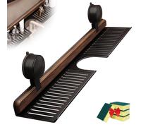 Générique Walnut Suction Cup Bathroom Shelf, Faucet Organizer Rack for Bathroom, No Drill Faucet Organizer Shelf, for Toiletries, Bottles and Small Accessories (Black,40CM)