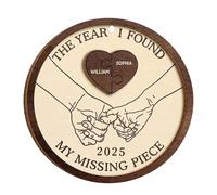 Générique WANDER PRINTS Ornement en bois à 2 couches Ornement pour couple L'année Ma pièce manquante Couples qui s'embrassent (A, One Size)