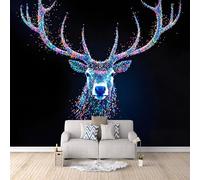 Générique Wapiti Papier Peint Panoramique Enfant Animaux Du Ciel étoilé De Rêve Papier Peint 3D Intissé Photo Mural Moderne Poster Salon Chambre Mur de fond Décoration de Maison 300×210cm