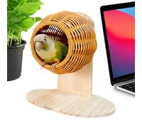 Générique Washable Birds Nest, Rattan Handmade Toy, Bird Cage with Bedding, Woven Nesting Habitat, Synthetic Hut for Parrots, Versatile Pet Aviary Shelter Utilized Within Outdoor Garden Living Spaces