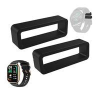 Générique Watch Band Loop Replacement - Silicone Strap Keeper, 2X Shockproof Lock Safety Finish, 18mm 20mm 22mm 24mm Sizes + Lightweight 0.53g-0.9g, High Tensile Silicone- For Smartwatches