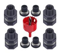 Générique Water Barrel Spigot Kit, Bulkhead Fitting Plugs, Threaded Adapter Valve Set, Flow Control Tap for Aquariums, Bathtubs, Rain Barrels, Ponds, Containers, Garden, Tanks, Systems