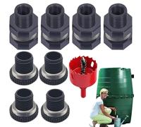 Générique Water Barrel Spigot Kit, Bulkhead Fitting Plugs, Threaded Adapter Valve Set, Flow Control Tap for Aquariums, Bathtubs, Rain Barrels, Ponds, Containers, Garden, Tanks, Systems