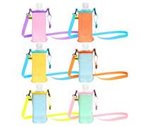 Générique Water Bottle Carrier, Mesh Sling Set of 6, 7.87x4.33 inches Breathable and Sturdy Design, Adjustable Strap Pouches for Drinking Containers, Cycling, Hiking & Climbing