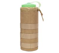 Générique Water Bottle Holder Bag, Water Bottled Carrier Bags, Drinking Bottle Bag, Water Bottle Sleeve for Hiking, Travelling, Camping, Adjustable Strap, Black and Khaki, Portable Design