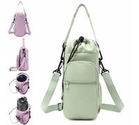 Générique Water Bottle Shoulder Bag,Outdoor Portable Capacity Crossbody Water Bottle Bag,with Extra Pockets for Phone Pocket,Keys,Headphones,Cards,for Outdoor Sports,Hiking,Camping (Green)