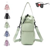 Générique Water Bottle Shoulder Bag - The Ultimate Outdoor Companion, Water Bottle Bags with Strap for Hiking Camping (Green)