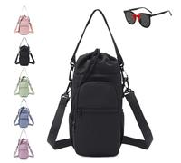 Générique Water Bottle Shoulder Bag - The Ultimate Outdoor Companion, Water Bottle Bags with Strap for Hiking Camping (Black)