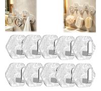 Générique Water Ripples Hexagonal Self Adhesive Hooks, Square No Drill Bathroom Kitchen Wall Hook, Glacier Heavy Duty Waterproof Adhesive for Towels,Keys & Homes Decor