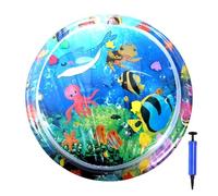 Générique Water Sensory Mat, Inflatable Play Water Pad Bed, 36.42x36.42in Cooling Interactive Toys with Thickened Mat and Pump, Pet Supplies for Indoor and Outdoor Exercise
