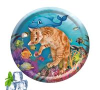 Générique Water Sensory Play, Pet Cooling Bed, 41.34in Inflatable Mat, Authentic Round Design, Portable Lightweight Material for Cats, Small Dogs, Guinea Pigs, Rabbits, Indoor, Outdoor Use