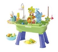 Générique Water Table Educational Beach Toys - Play Sink with Running Water | Sensory Watêr Activity Tables | Electric Watêr Play Table for 4-8 Years Old with Fishing Game Indoor Outdoor Toy