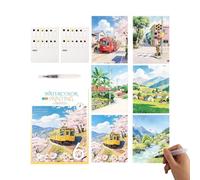 Générique Watercolor Kit - 12 Colors Travel Painting Set With Brush Pen Workbook | Pocket Watercolor Set For Beginners Adults Sketching Art Supplies For Stress Relief