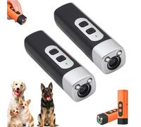Générique Wateresty Anti Bark, Ultrasonic Dog Deterrent, Humane & Effective Dog Repeller,Barking Deterrent with LED Flashlight, 3 Speed Frequency Conversion (2PCS-Black)