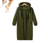Générique Wateresty/Forcipower/Inteigrity Women Casual Zip Up Polyester Hoodies, Long Hoodie Tunic Jackets with Side Pockets (Army Green,4XL)